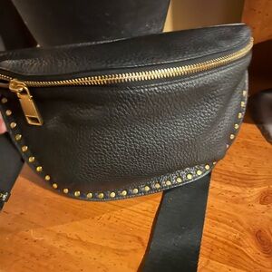 Rebecca Minkoff Black Crossbody Bag with Gold Accents